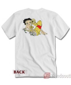 Betty Boop And Winnie Pooh Love Honey Nudes T-Shirt Back