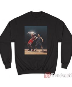 Michael Scott Vs Michael Jordan Playing Basketball Sweatshirt