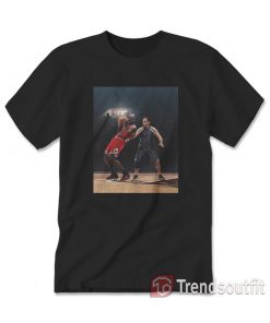 Michael Scott Vs Michael Jordan Playing Basketball T-shirt