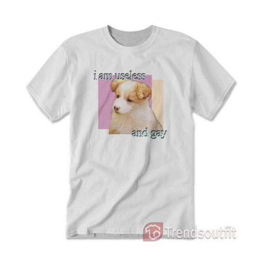 Dog I Am Useless And Gay Puppy Meme T-Shirt