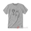 Wine Cat Poorly Drawn Cats T-Shirt