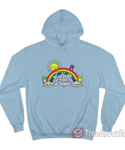 Rainbow Sun Bear Cloud I Hate People Hoodie