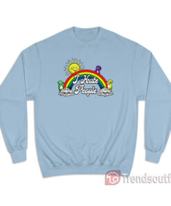 Rainbow Sun Bear Cloud I Hate People Sweatshirt