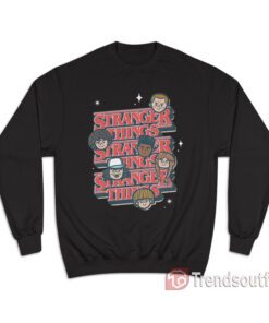 Stranger Things The Gang Cartoon Logo Sweatshirt