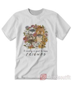 Floral Rocket Racoon It Really Is Good To Have Friends T-Shirt