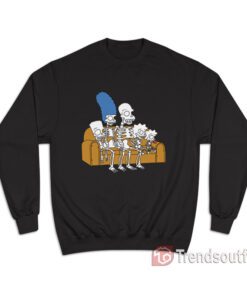 The Simpsons Halloween Skeleton Family on Couch Sweatshirt