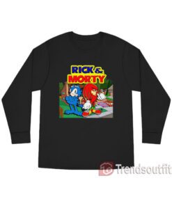 Rick And Morty Sonic Garfield Knuckles Long Sleeve Shirt