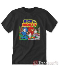 Rick And Morty Sonic Garfield Knuckles T-shirt