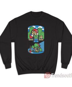 Super Mario Bros Ninja Turtles Help a Brother Out Sweatshirt