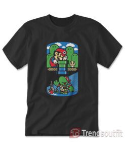 Super Mario Bros Ninja Turtles Help a Brother Out T-shirt