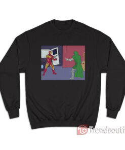 Robert Downey Jr Multiverse Iron Man Pointing Dr Doom Sweatshirt